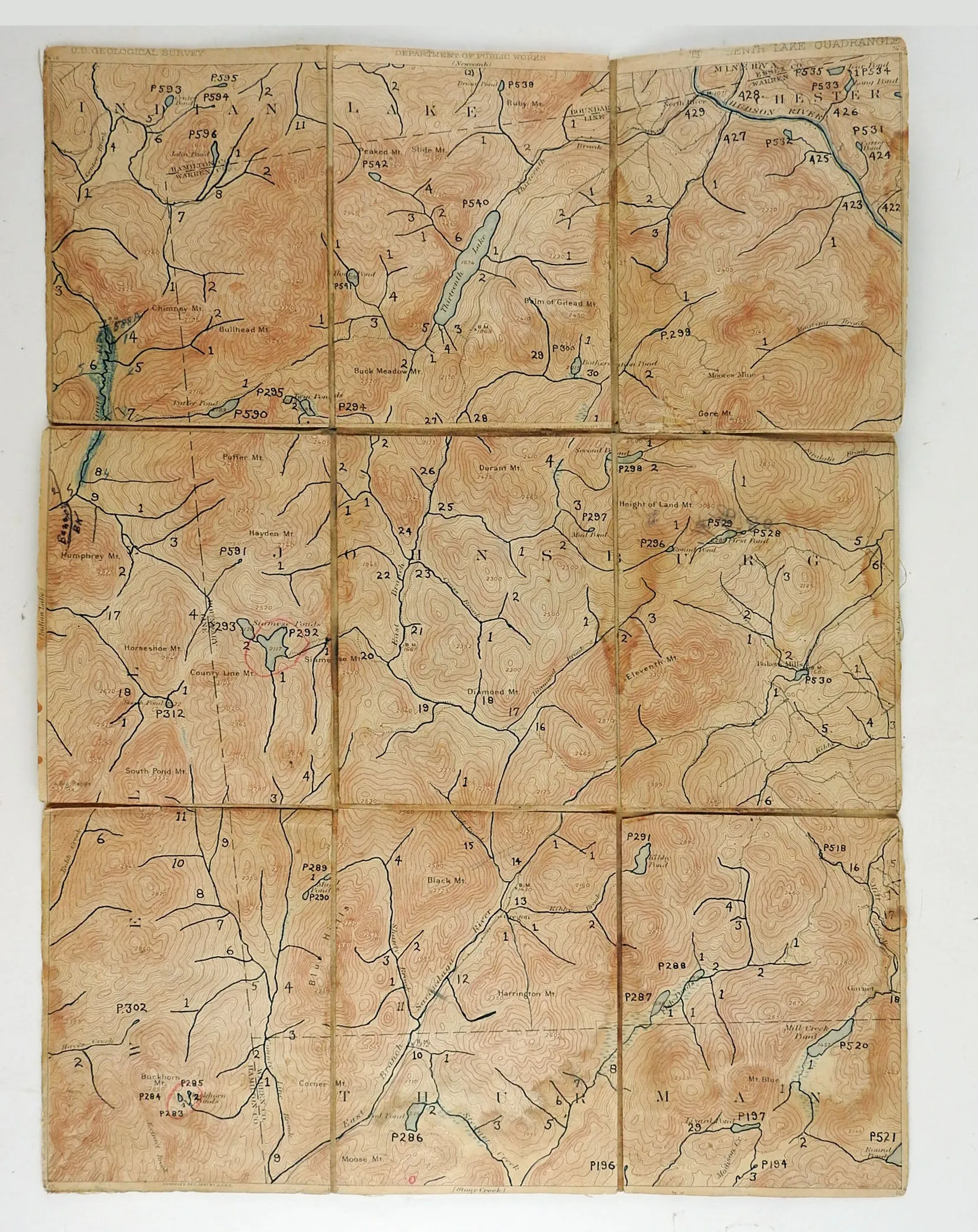 13th Lake New York 1897 US Geological Survey Folding Map