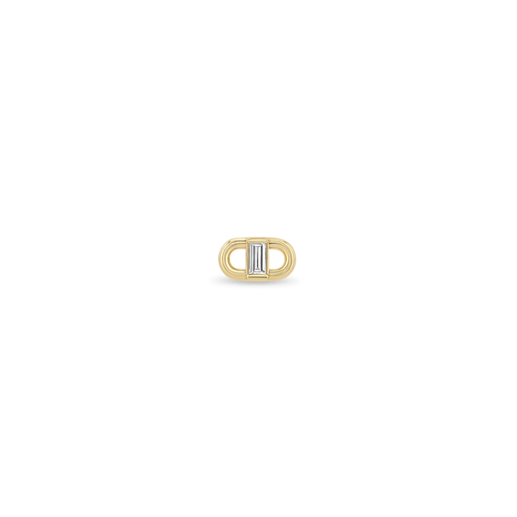 14k Baguette Diamond Open Link Studs