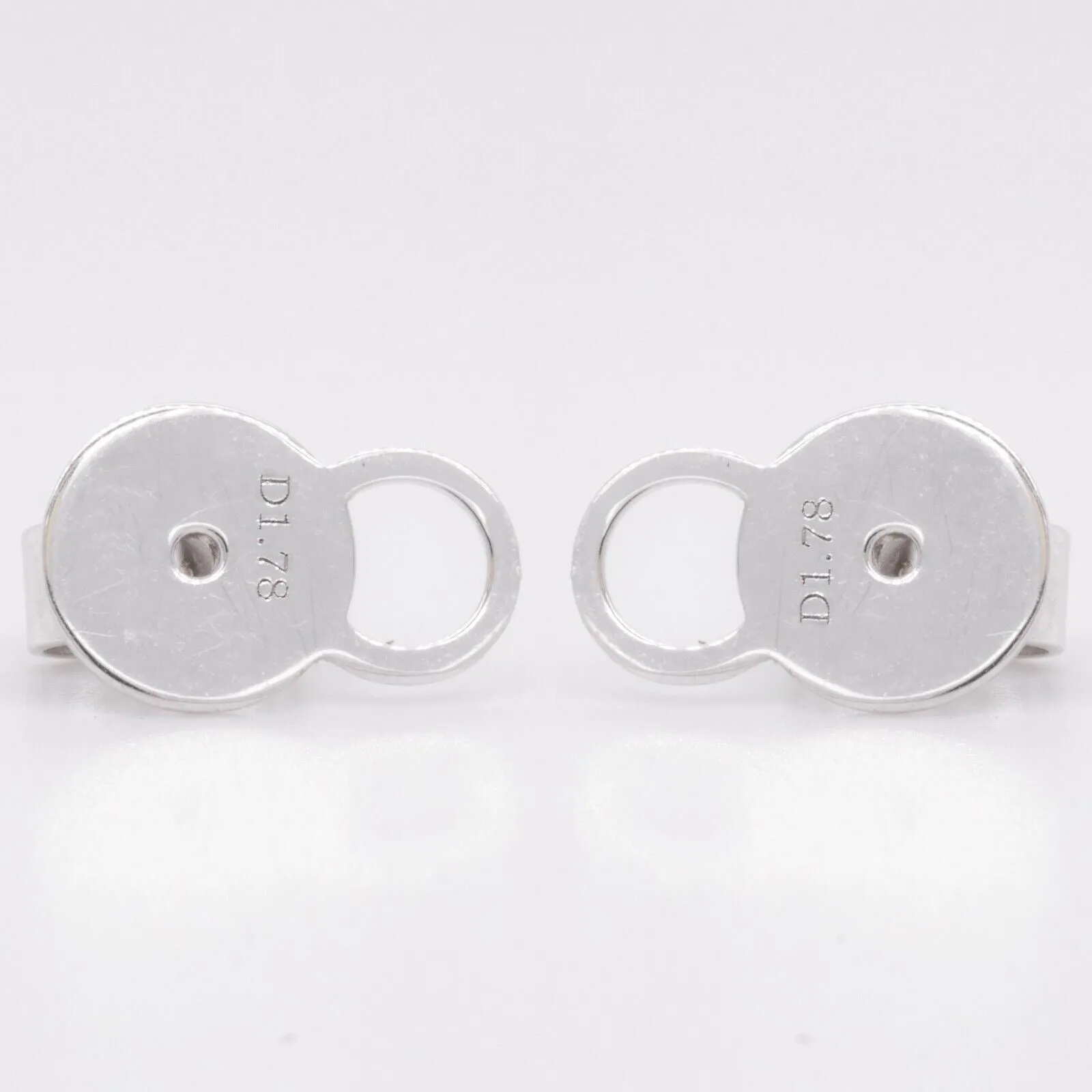 18k White Gold Diamond 60 Stone Cushion Stud Earrings 1.78ctw G VS2