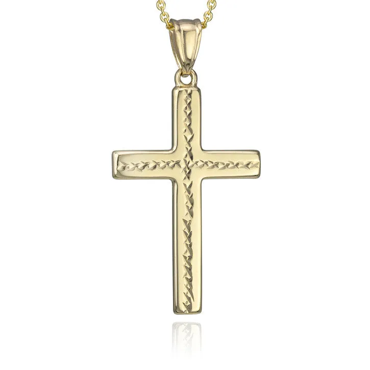 18K Yellow Gold Cross Pendant