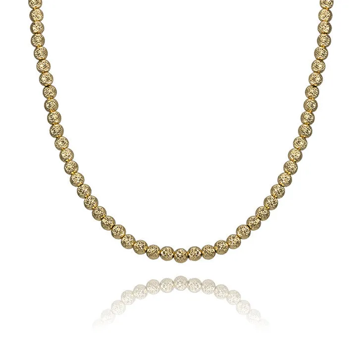 18K Yellow Gold Hammered Ball Chain