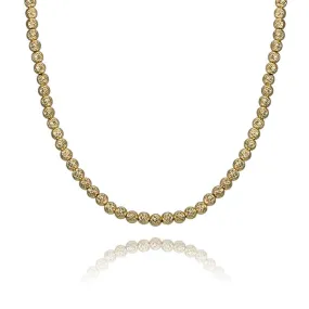18K Yellow Gold Hammered Ball Chain