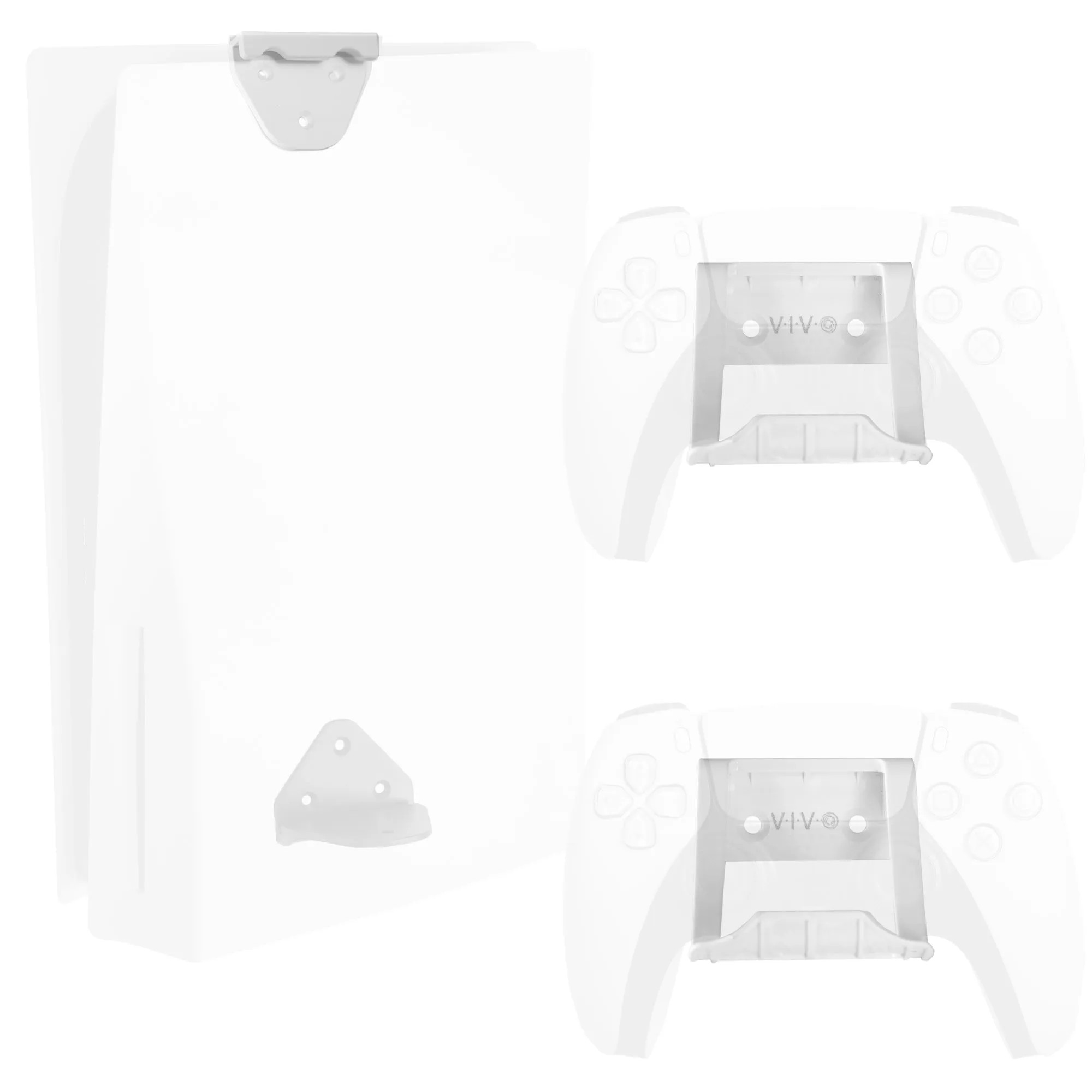 2-in-1 (Wall & Desk) Mount Designed for PS5   2 Controller Mounts