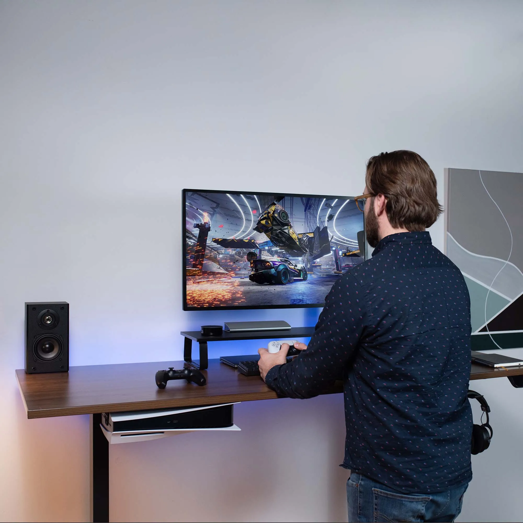 2-in-1 (Wall & Desk) Mount Designed for PS5   2 Controller Mounts