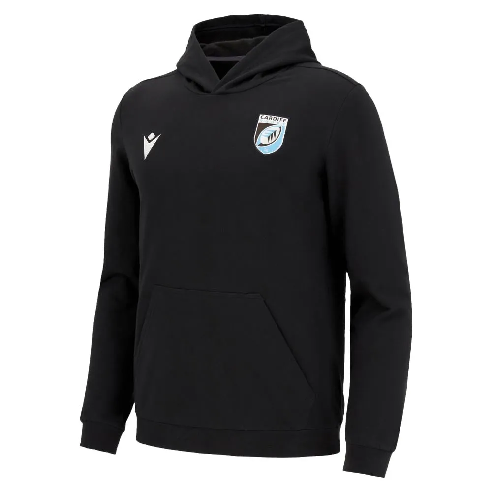 2022-2023 Cardiff Blues Travel Hoody Full Zip Cotton (Black)