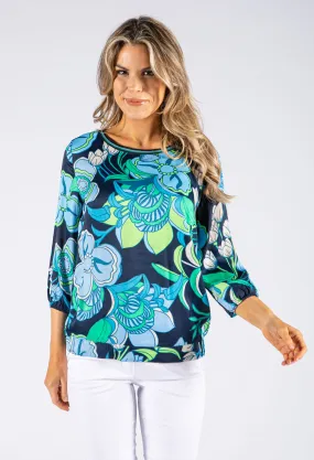 3/4 Sleeve Floral Blouse