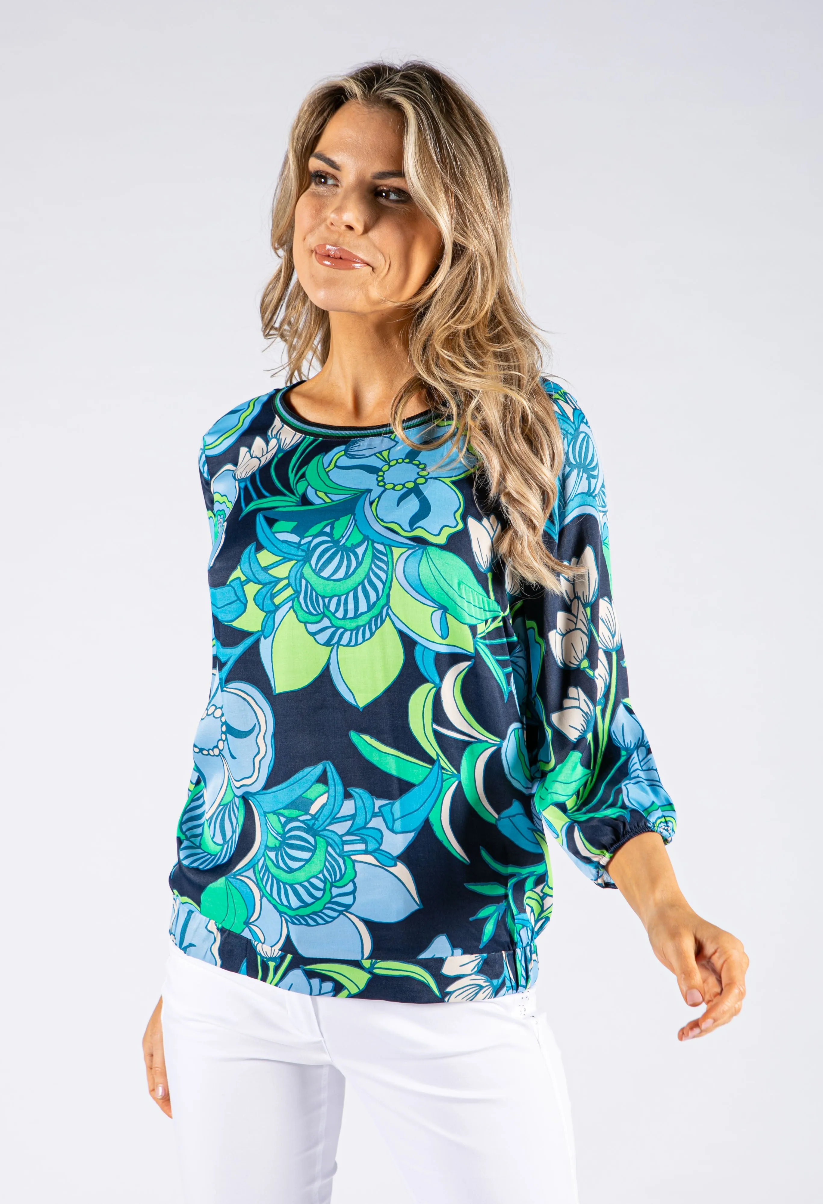 3/4 Sleeve Floral Blouse