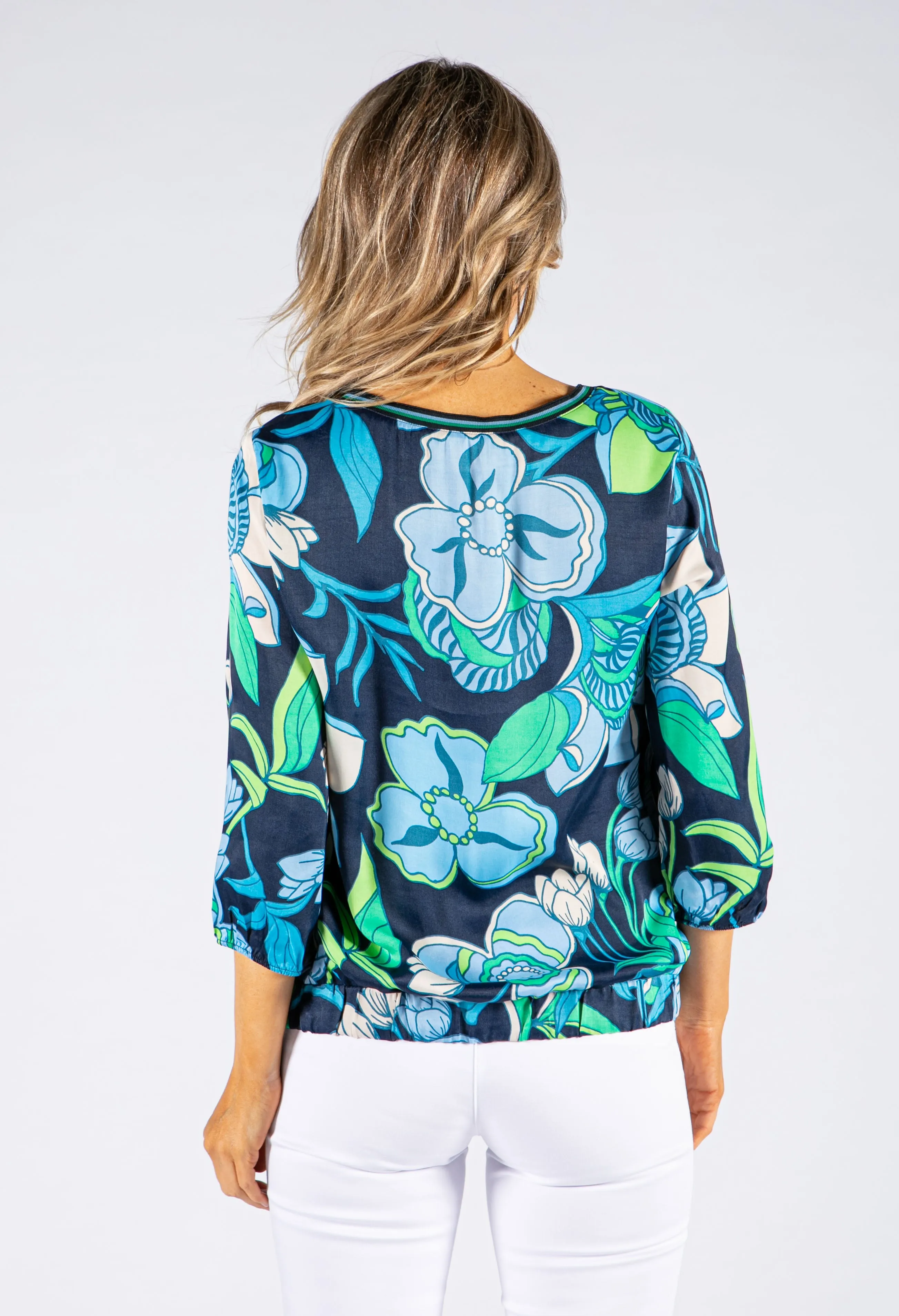 3/4 Sleeve Floral Blouse
