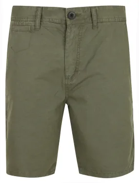 Ayrton Cotton Canvas Chino Shorts In Dusty Olive - Dissident