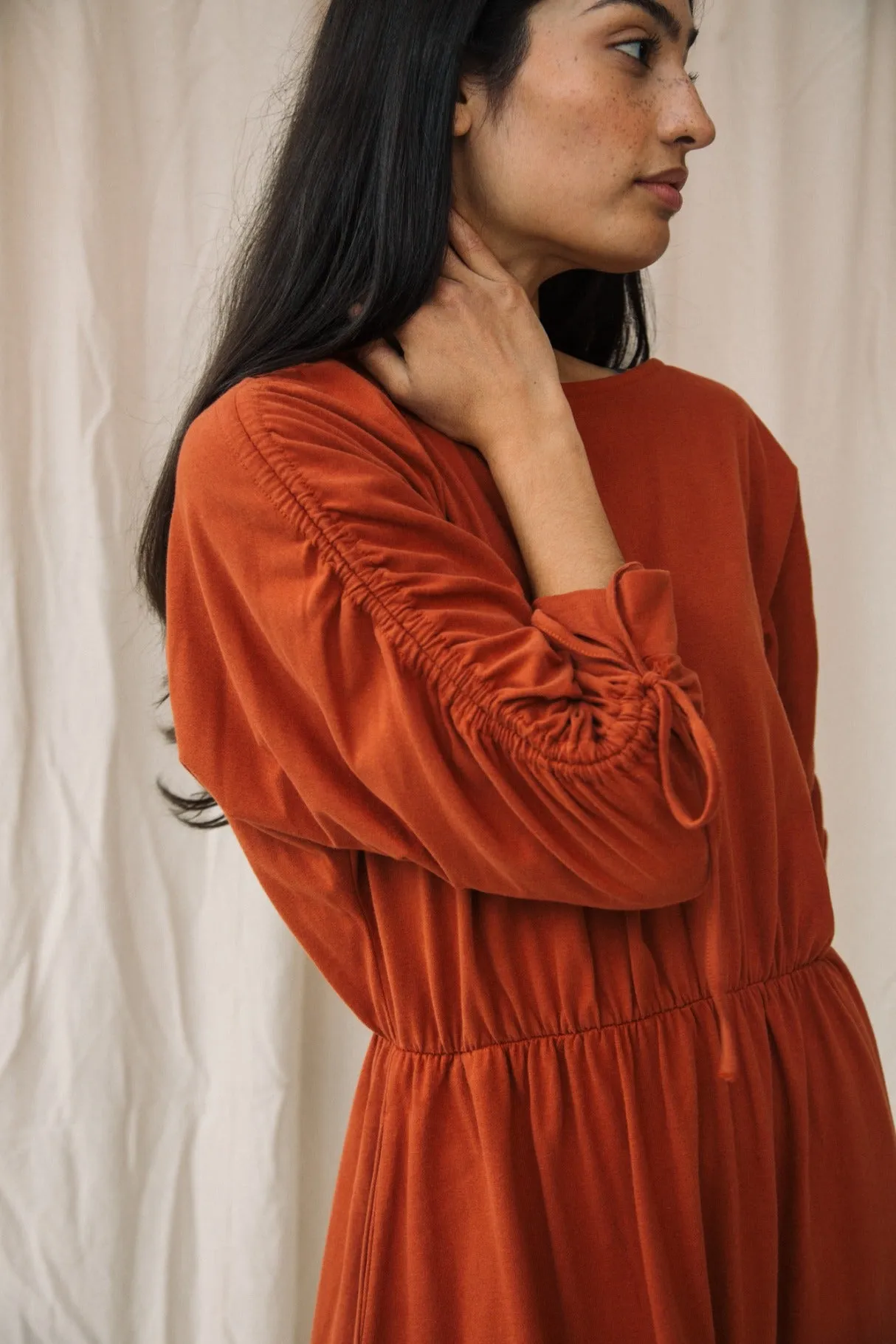 Azalea Organic Cotton Jersey Dress in Paprika