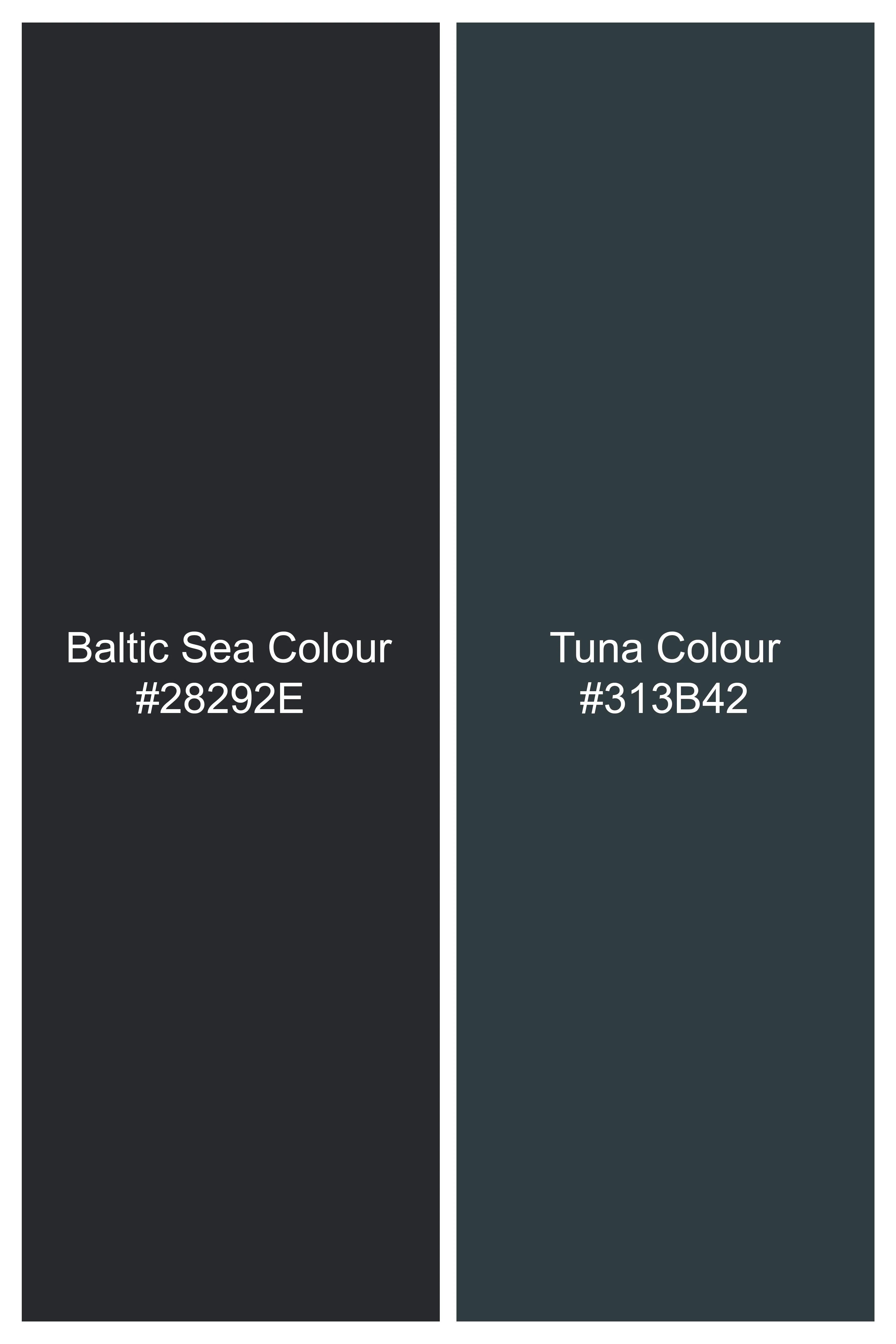 Baltic Sea Blue with Tuna Navy Blue Checkered Wool Rich Pant