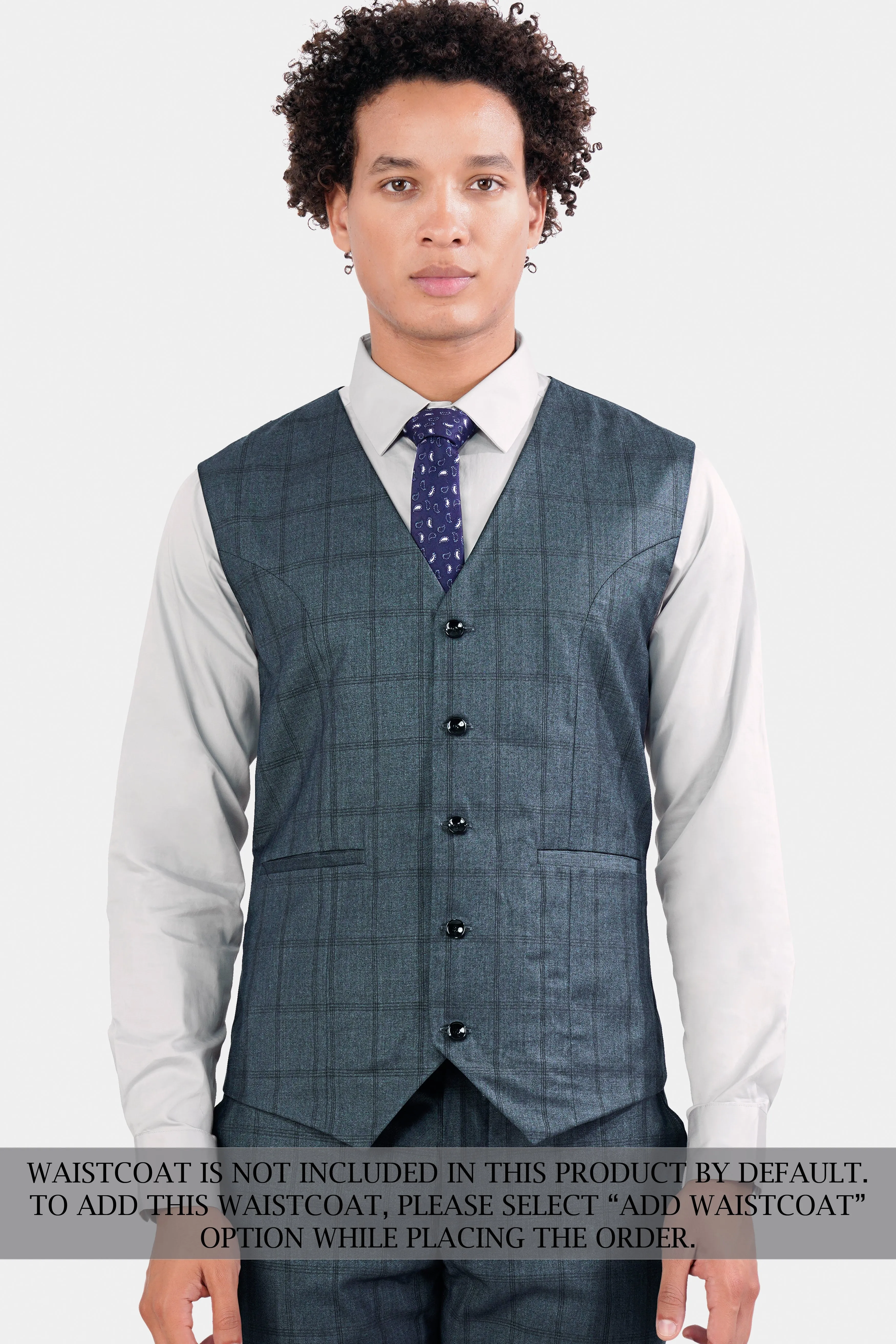 Bayoux Gray Plaid Wool Rich Suit