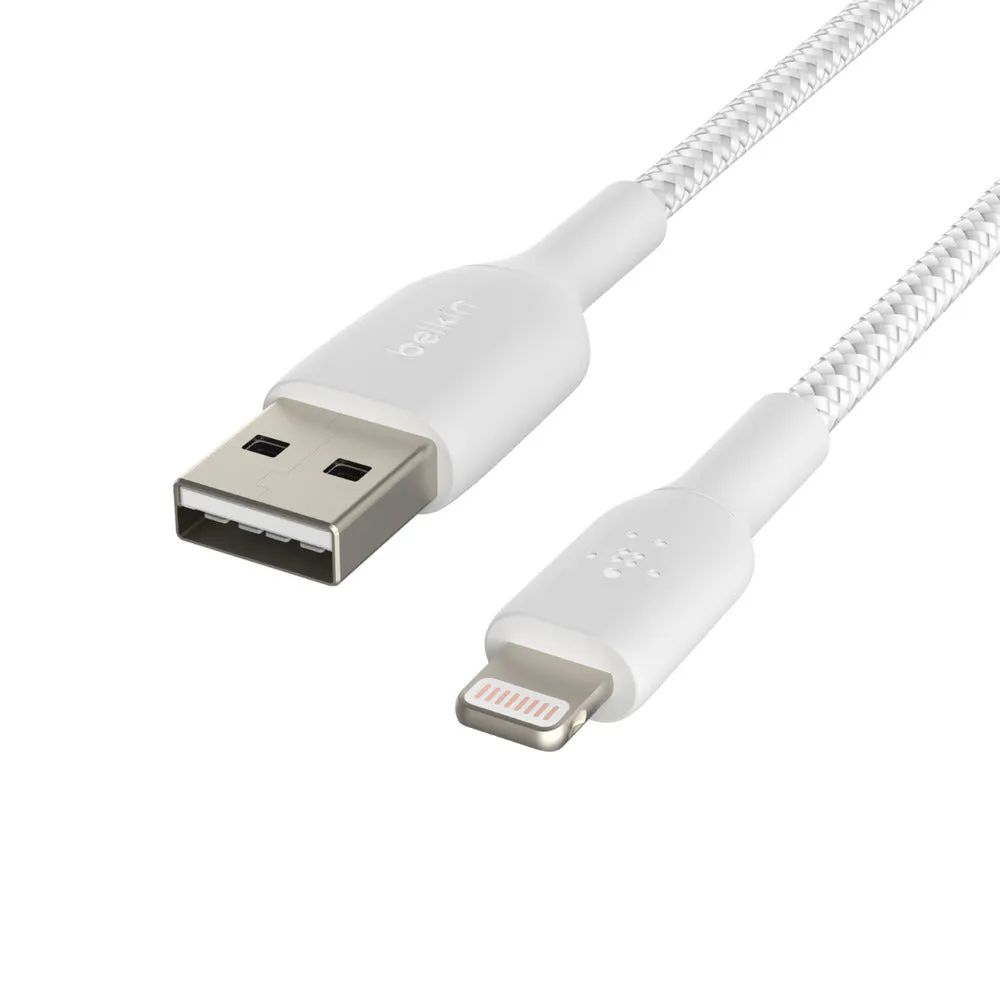 Belkin Boost Charge 2 Meter Braided Lightning to USB-A Cable - White