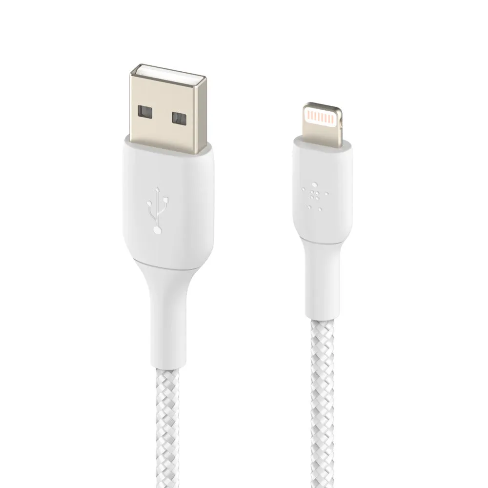 Belkin Boost Charge 2 Meter Braided Lightning to USB-A Cable - White