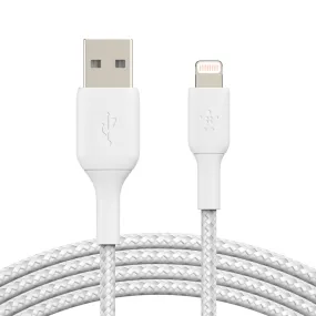 Belkin Boost Charge 2 Meter Braided Lightning to USB-A Cable - White