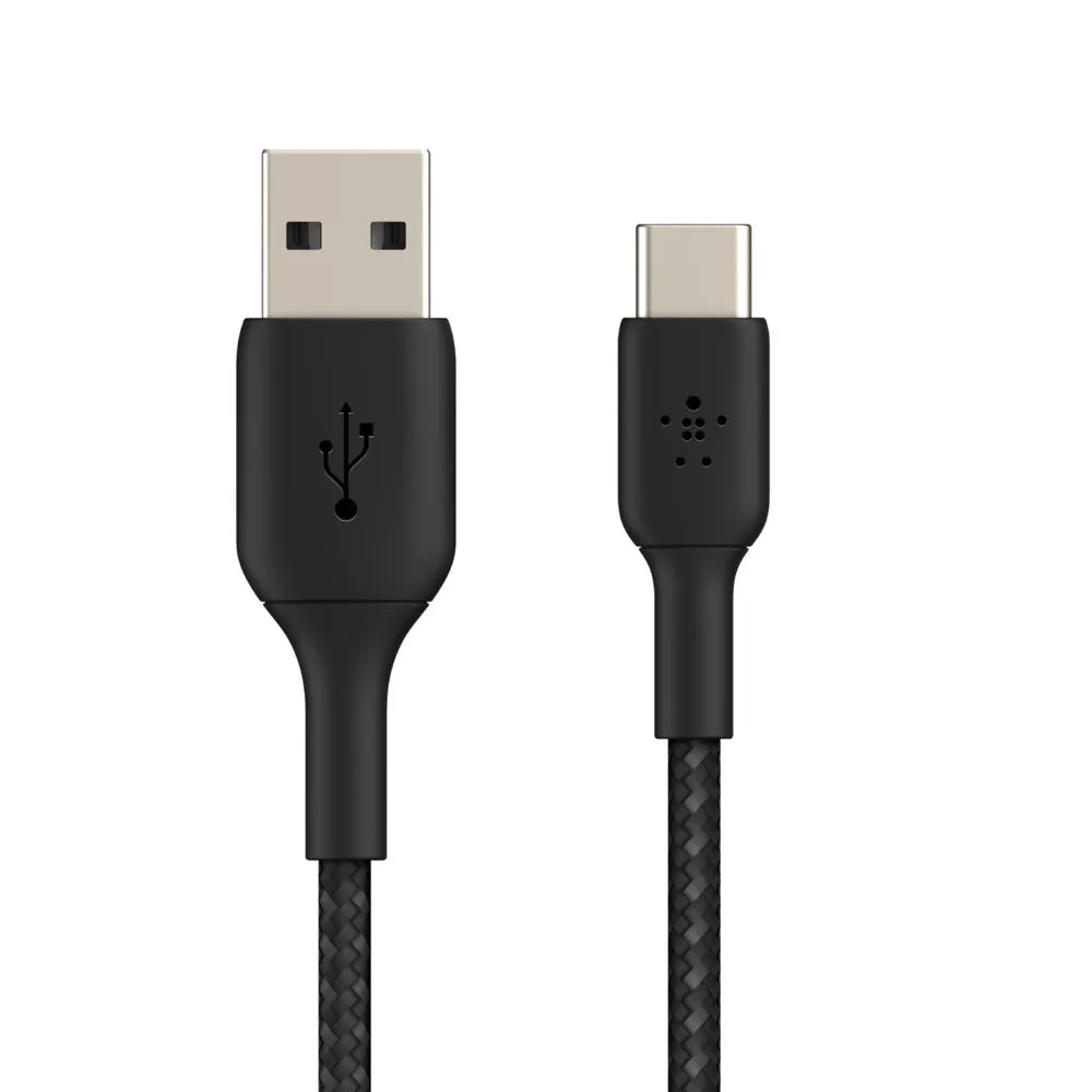 Belkin Boost Charge 2 Meter Braided USB-C to USB-A Cable - Black
