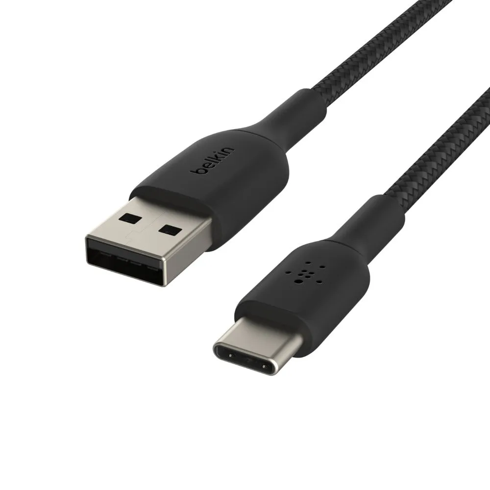 Belkin Boost Charge 2 Meter Braided USB-C to USB-A Cable - Black