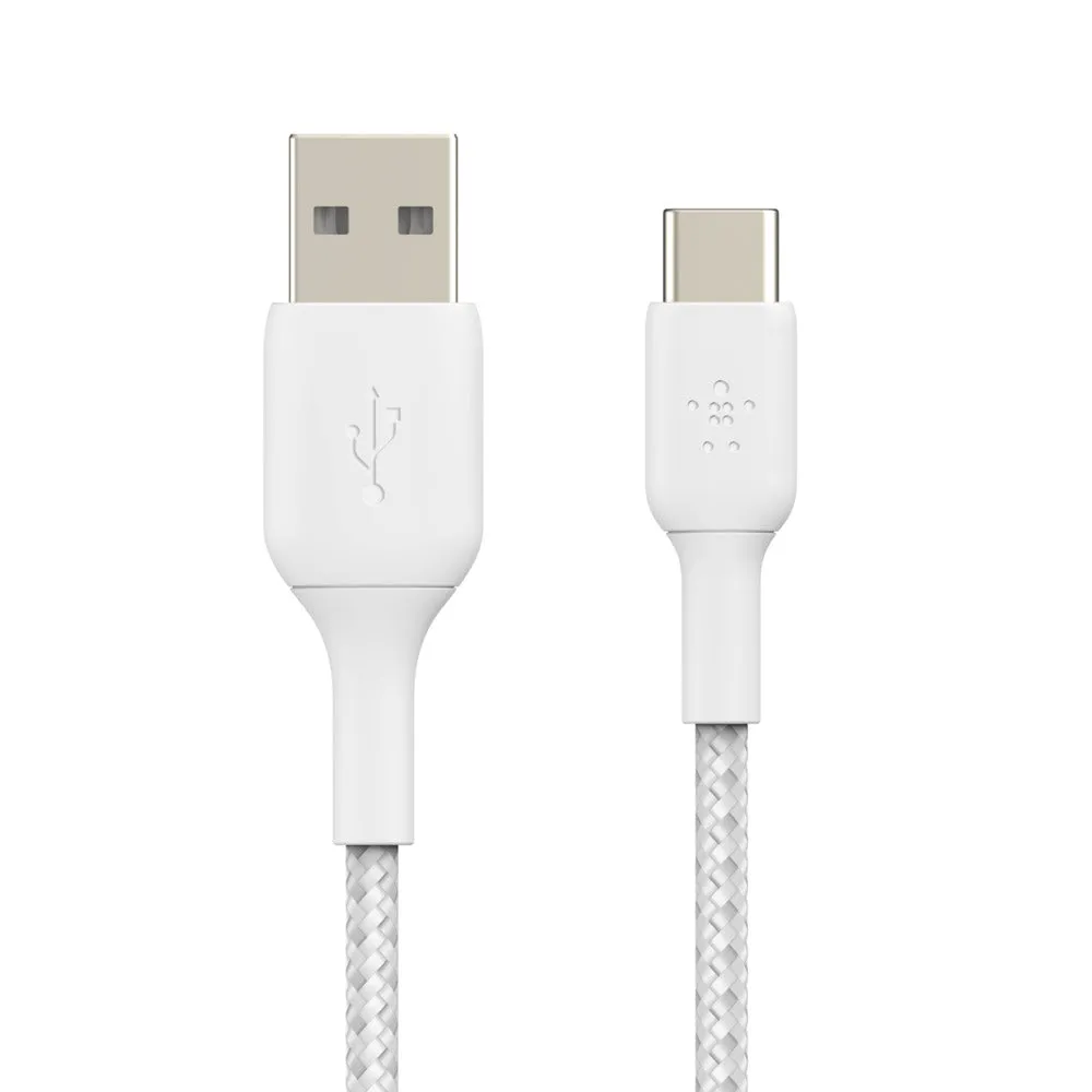 Belkin Boost Charge 2 Meter Braided USB-C to USB-A Cable -White