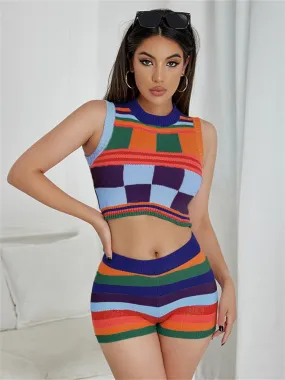 BerriesJam - 2024 Y2K Casual Knit Colorful 2Piece Set