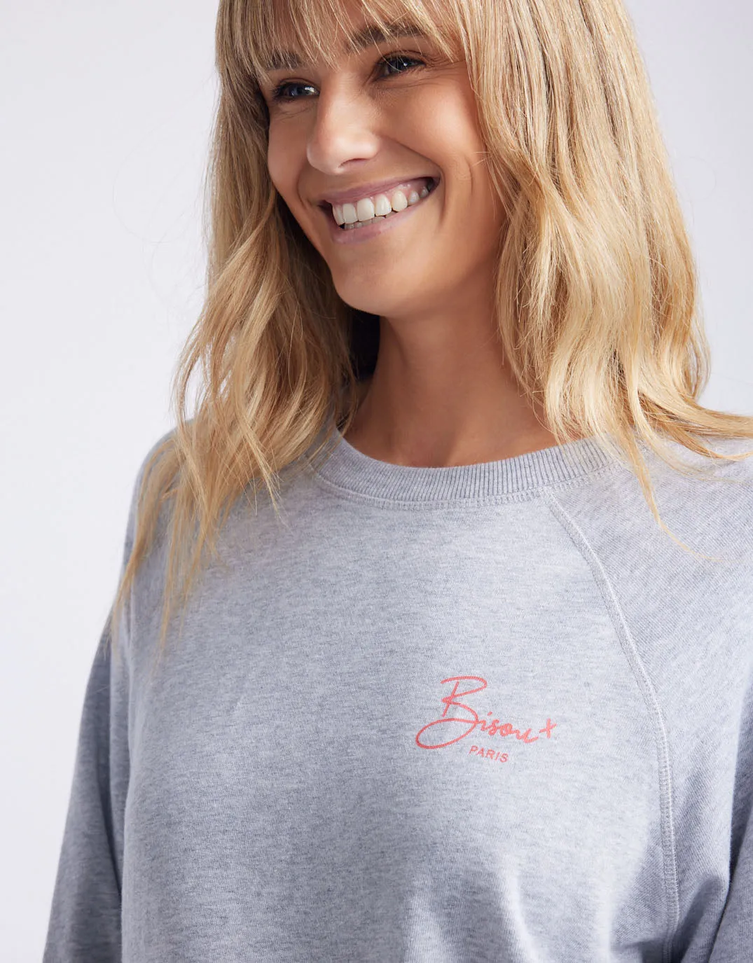 Bisou Paris Sweat - Grey Marle/Melon