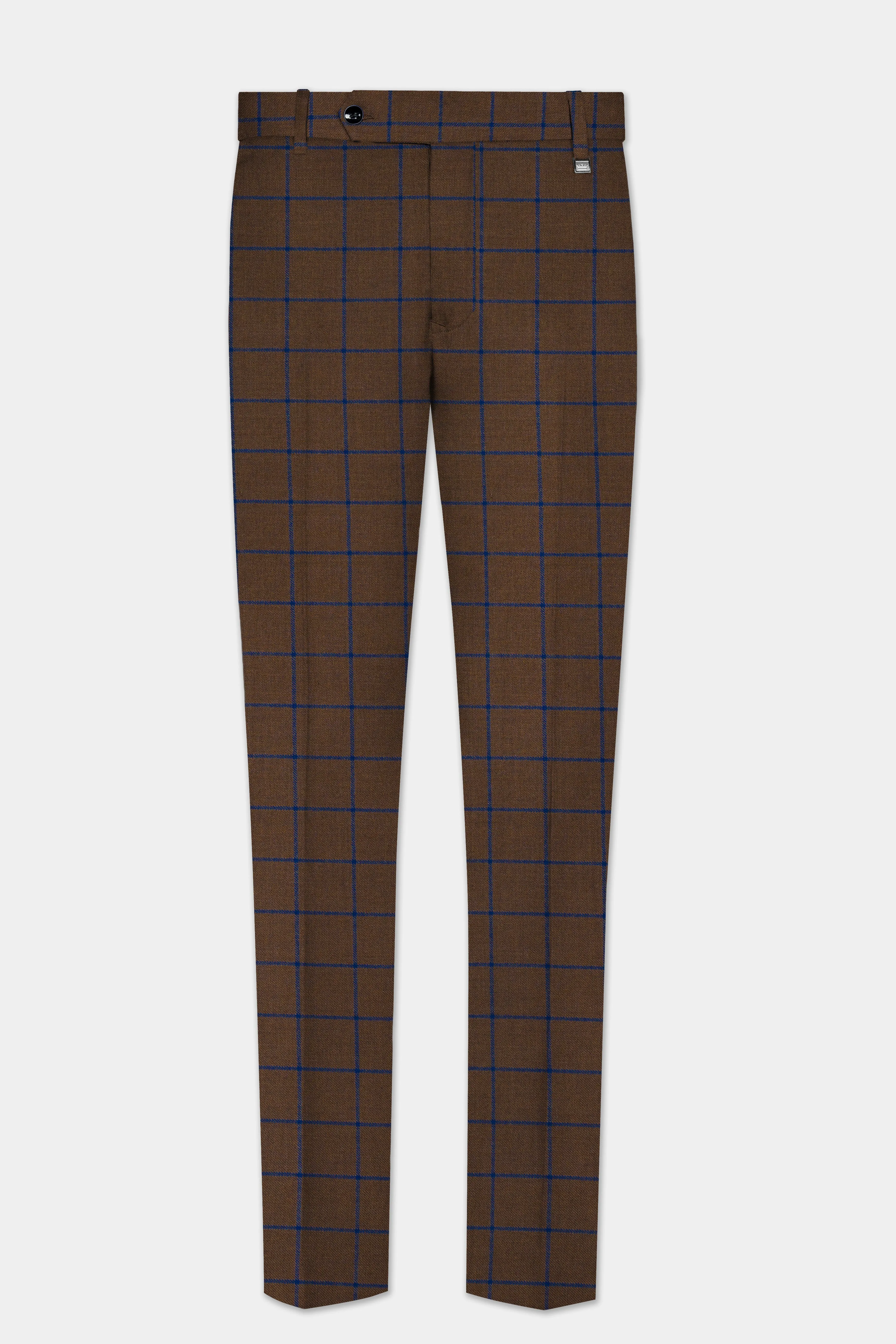 Bistre Brown with Catalina Blue Windowpane Pant