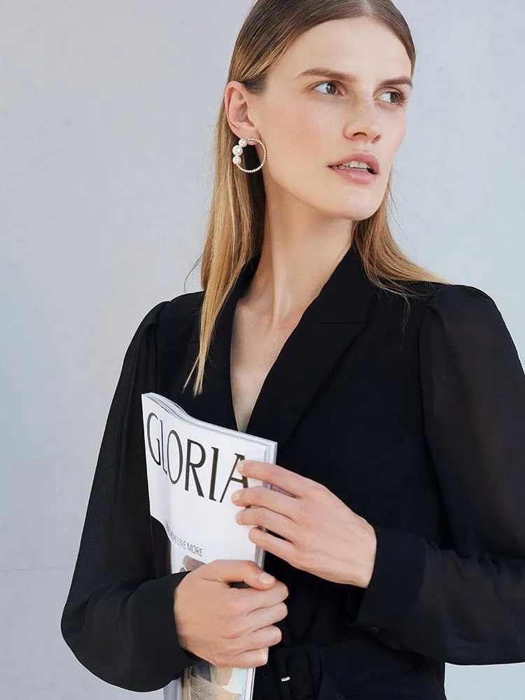 Black Acetate Blazer Romper