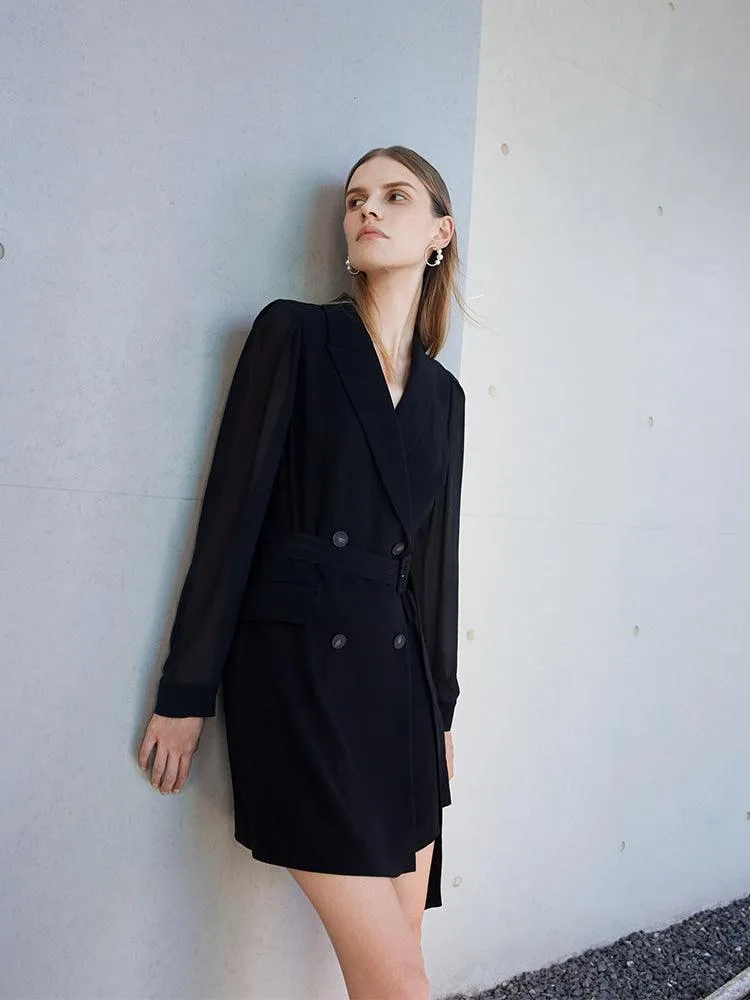 Black Acetate Blazer Romper