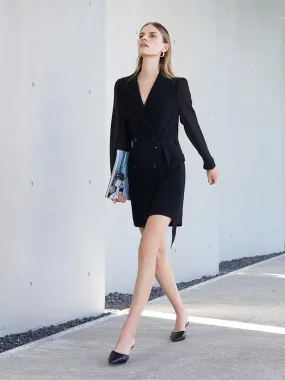 Black Acetate Blazer Romper