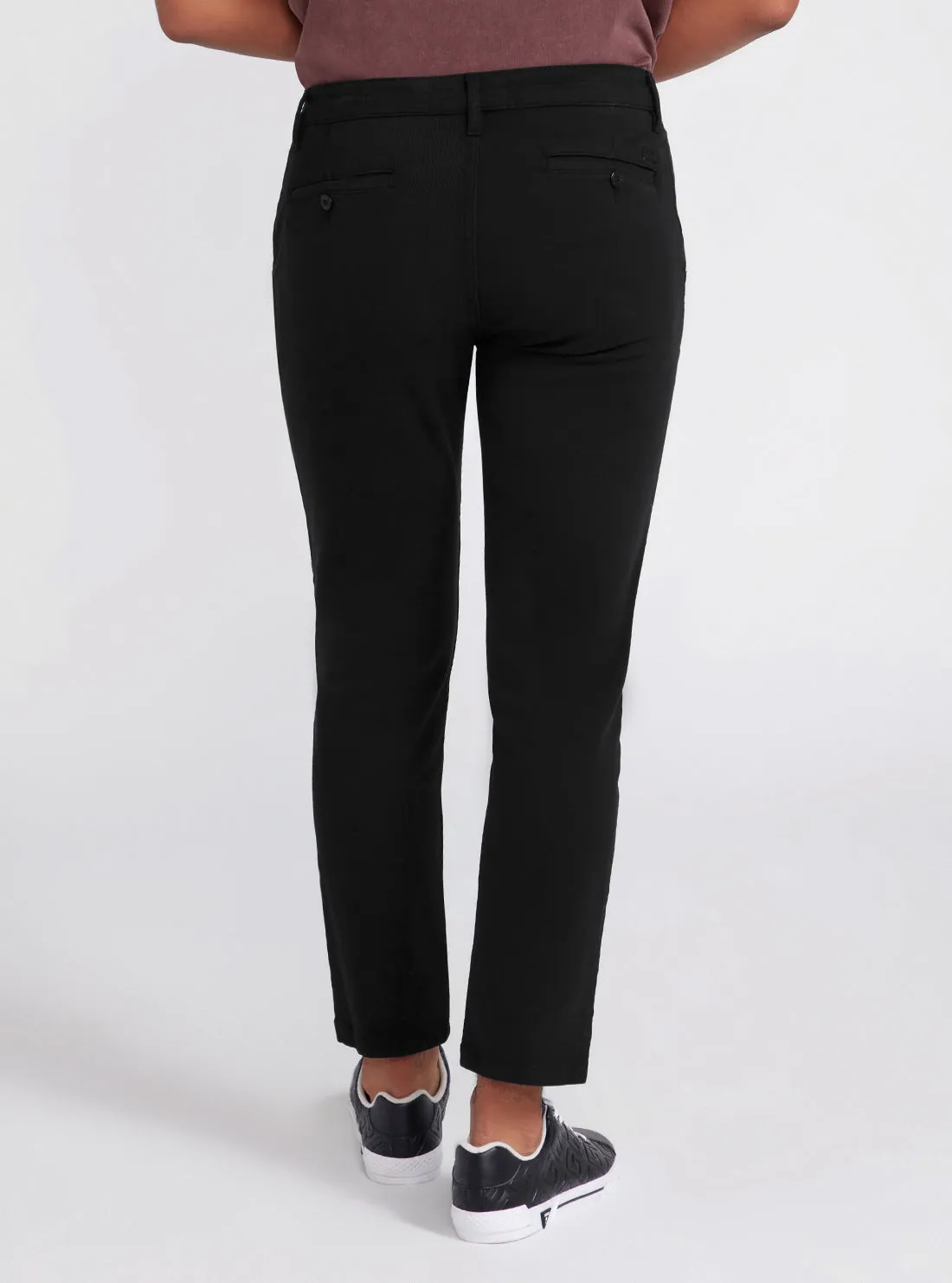 Black Low-Rise Straight-leg Angel Chino Pants