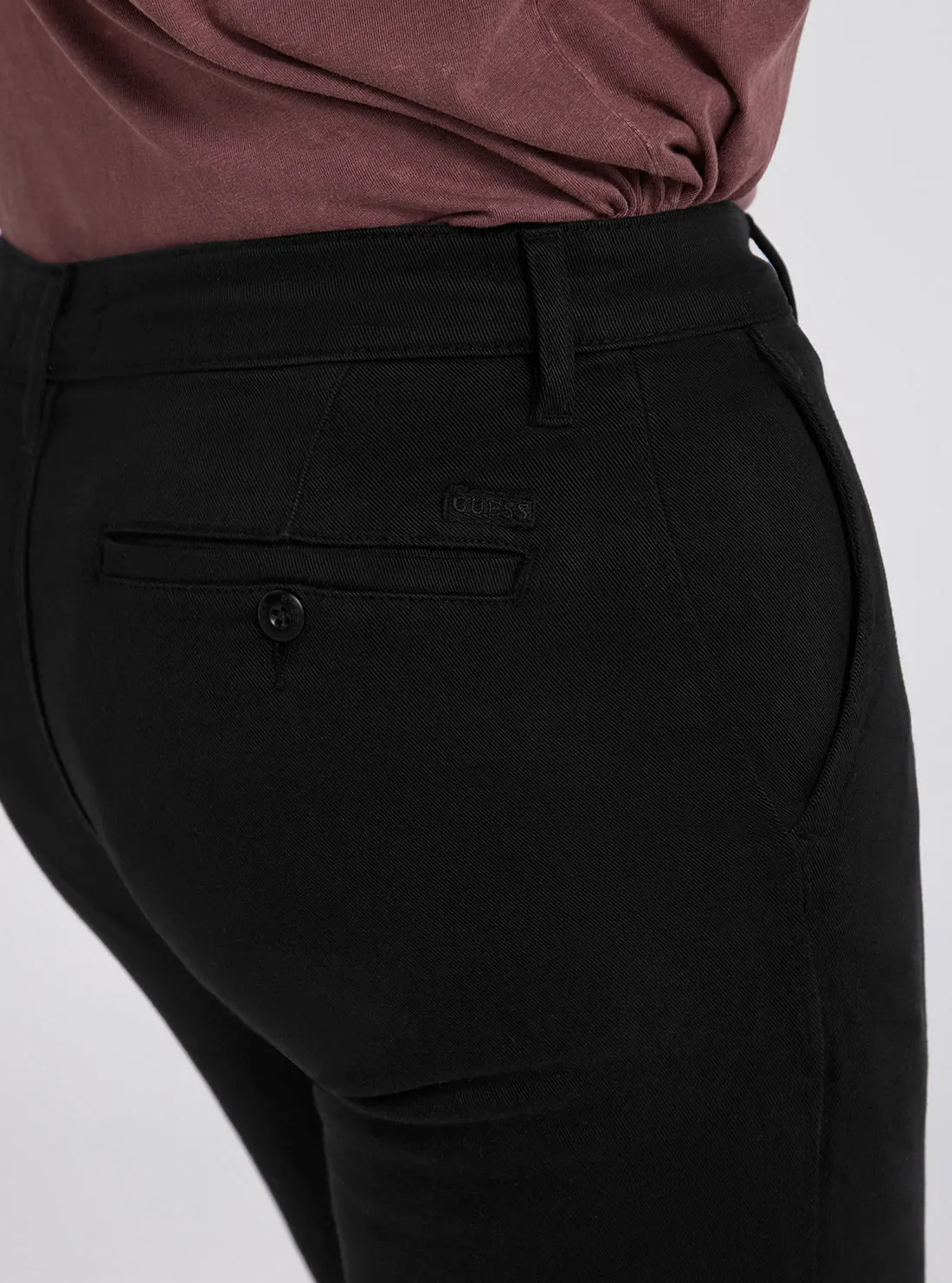 Black Low-Rise Straight-leg Angel Chino Pants