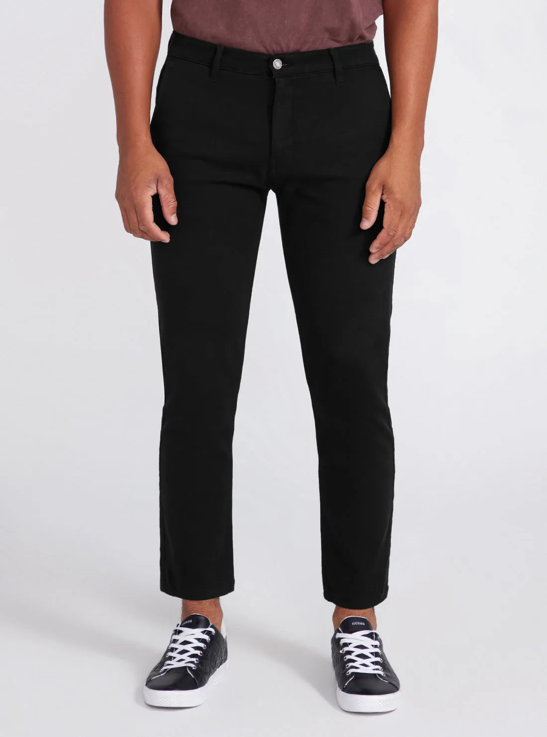 Black Low-Rise Straight-leg Angel Chino Pants