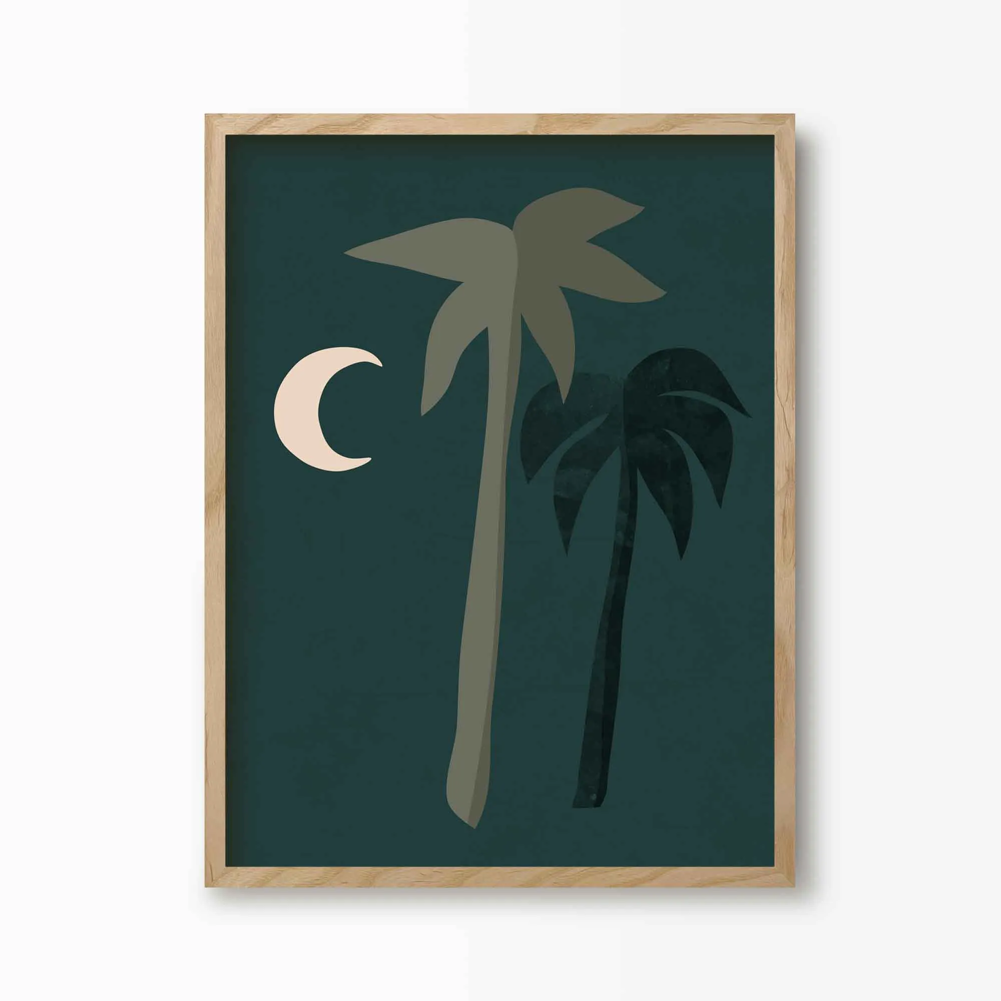Boho Moonlight Palm Tree Print