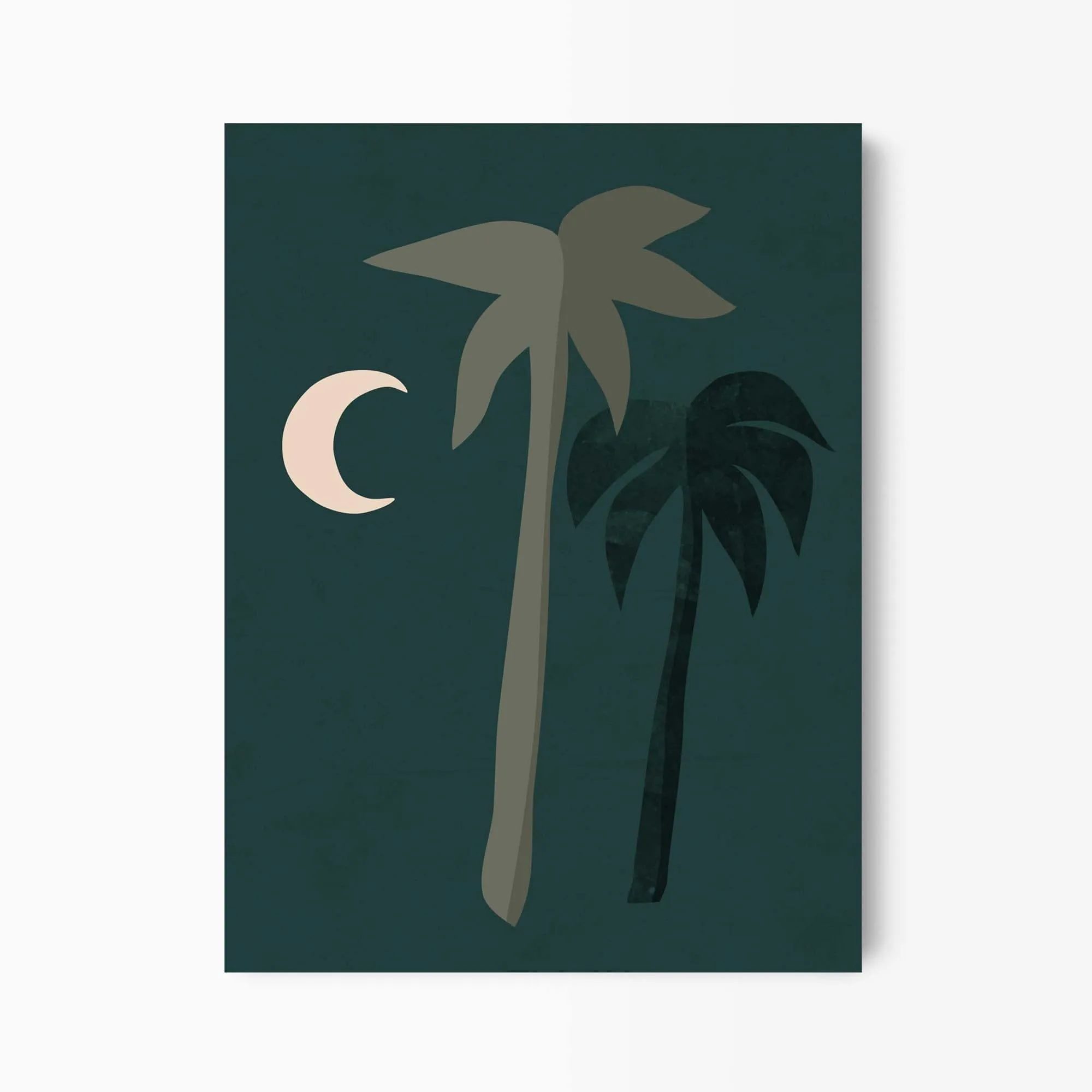 Boho Moonlight Palm Tree Print