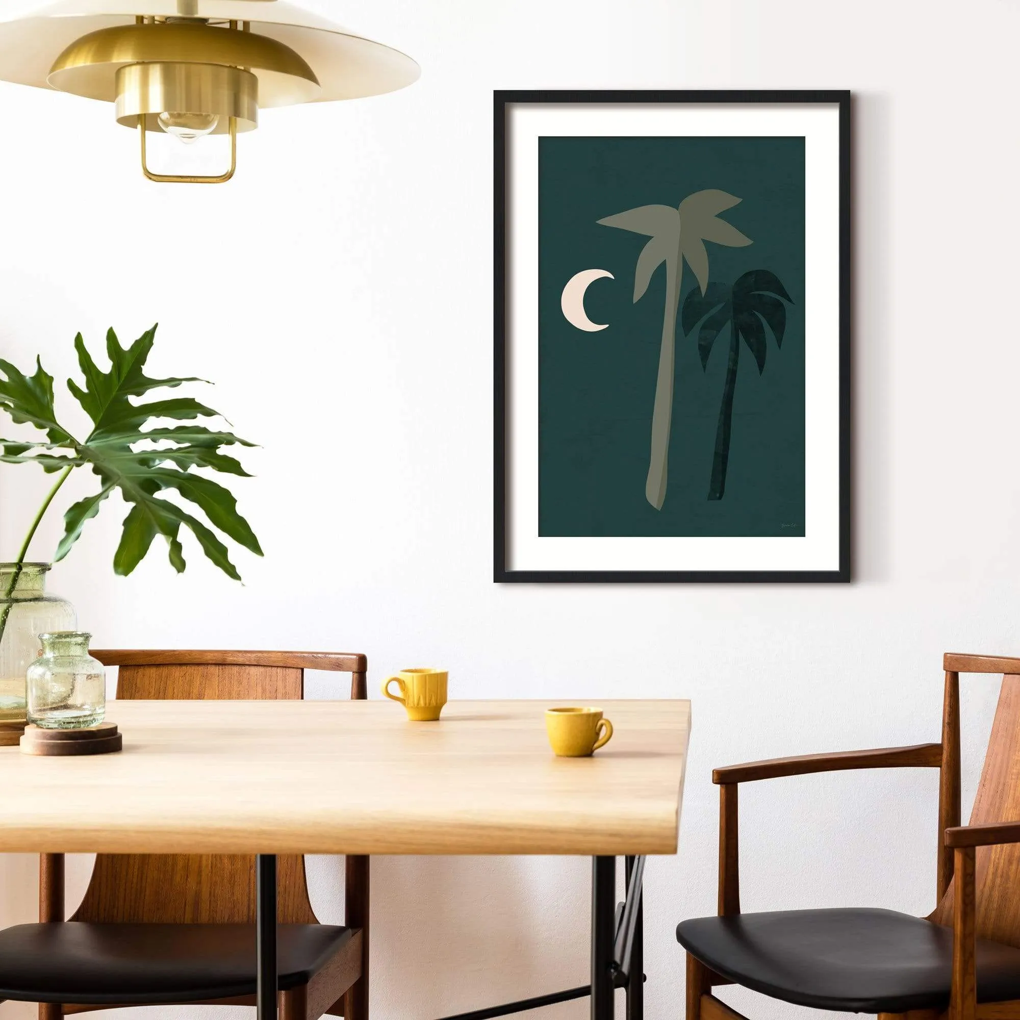 Boho Moonlight Palm Tree Print