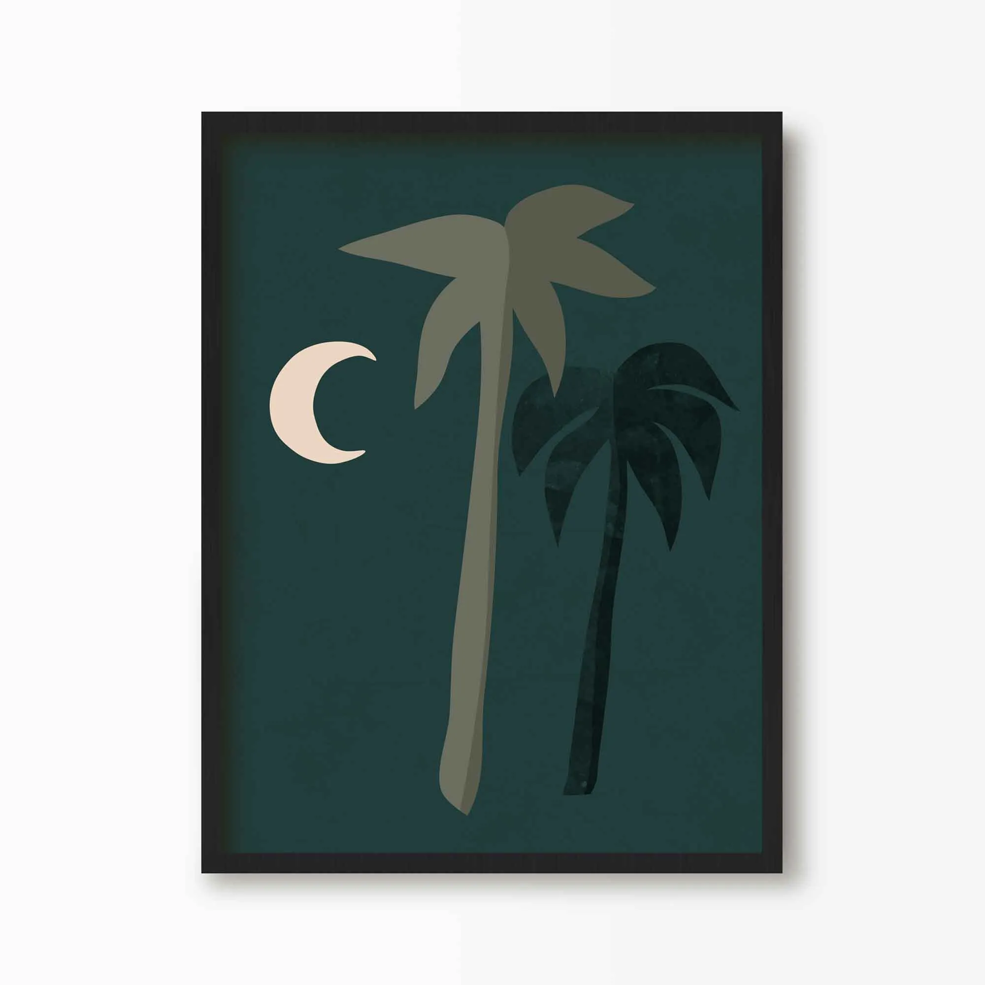 Boho Moonlight Palm Tree Print