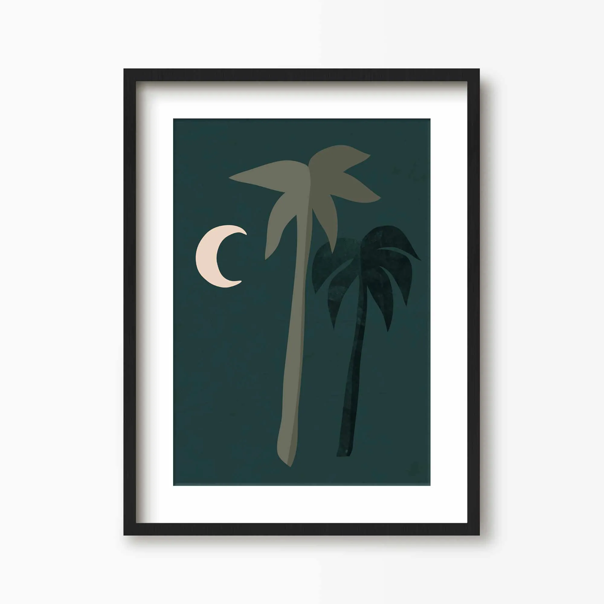 Boho Moonlight Palm Tree Print
