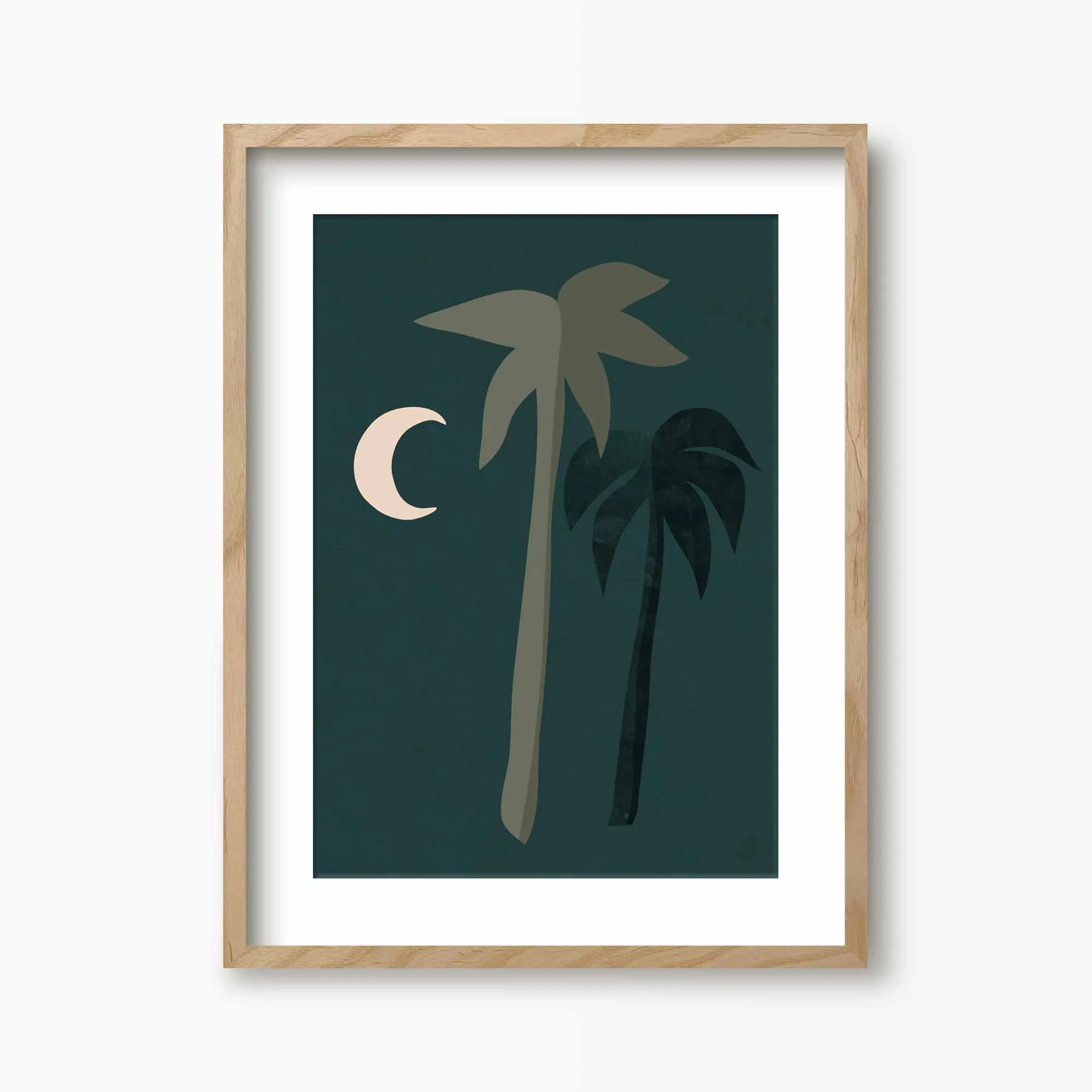 Boho Moonlight Palm Tree Print