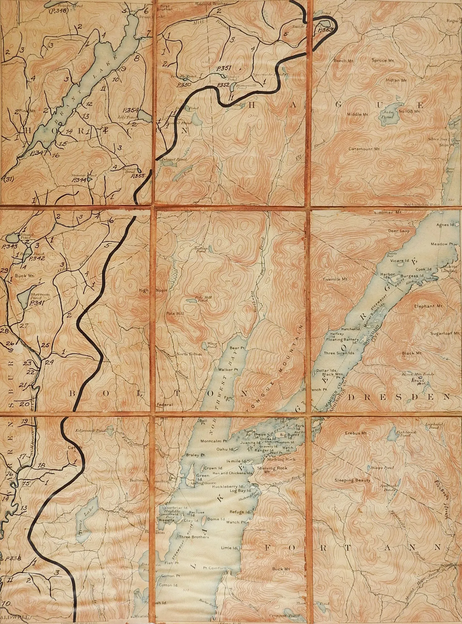 Bolton New York 1897 US Geological Survey Folding Map