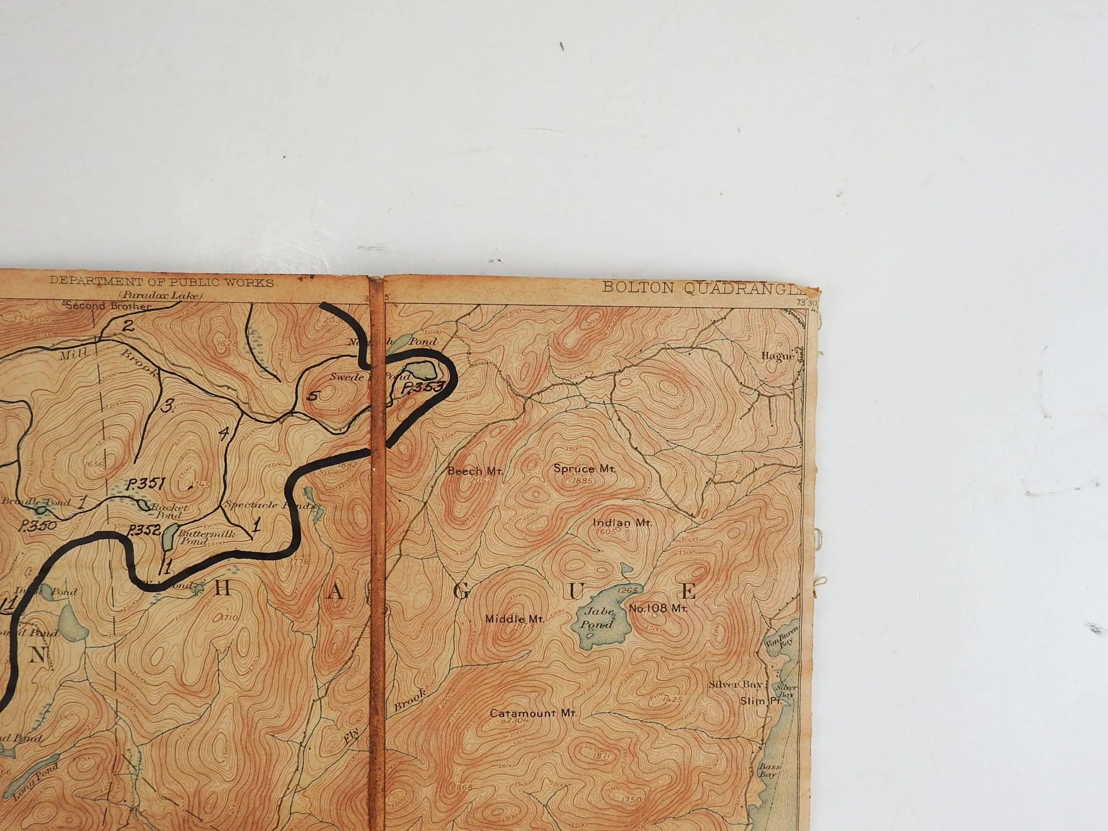 Bolton New York 1897 US Geological Survey Folding Map