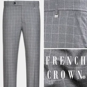 Boulder Gray Windowpane Wool Rich Pant