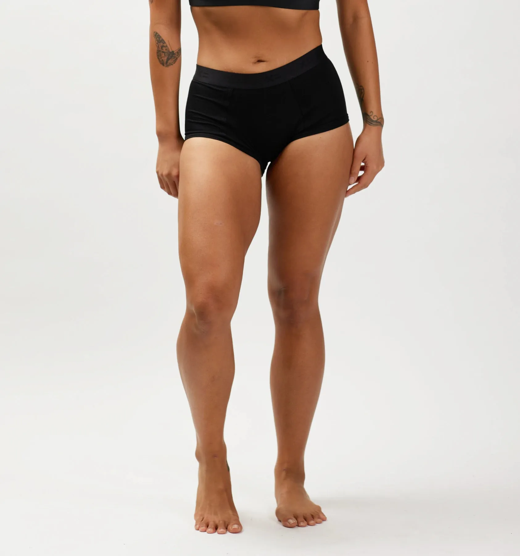 Boy Shorts - Black Rainbow Logo
