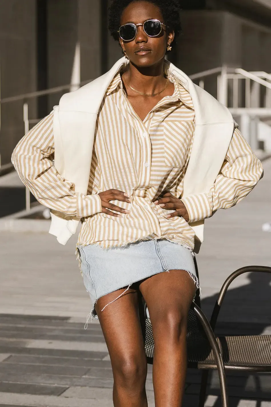Brenn Button Up in Brown