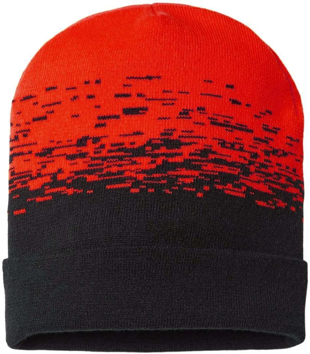 CAP AMERICA Static Pattern Knit with Cuff 