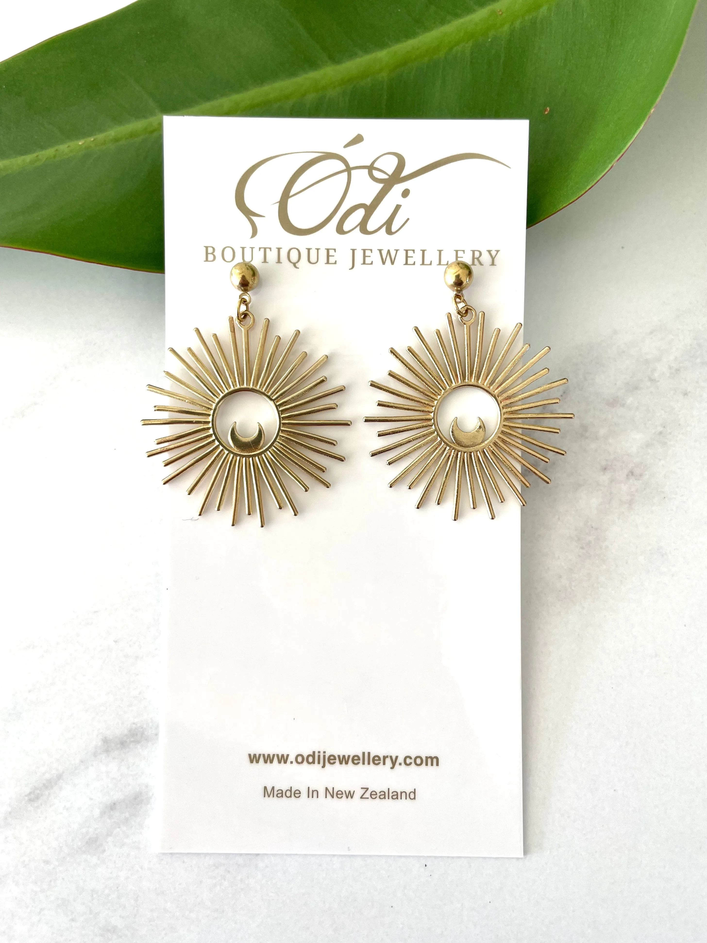 Celestial Sun and Moon Earrings