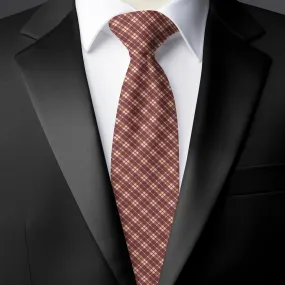 Chokore Brick Red Tartan Plaid Silk Necktie - Plaids Range