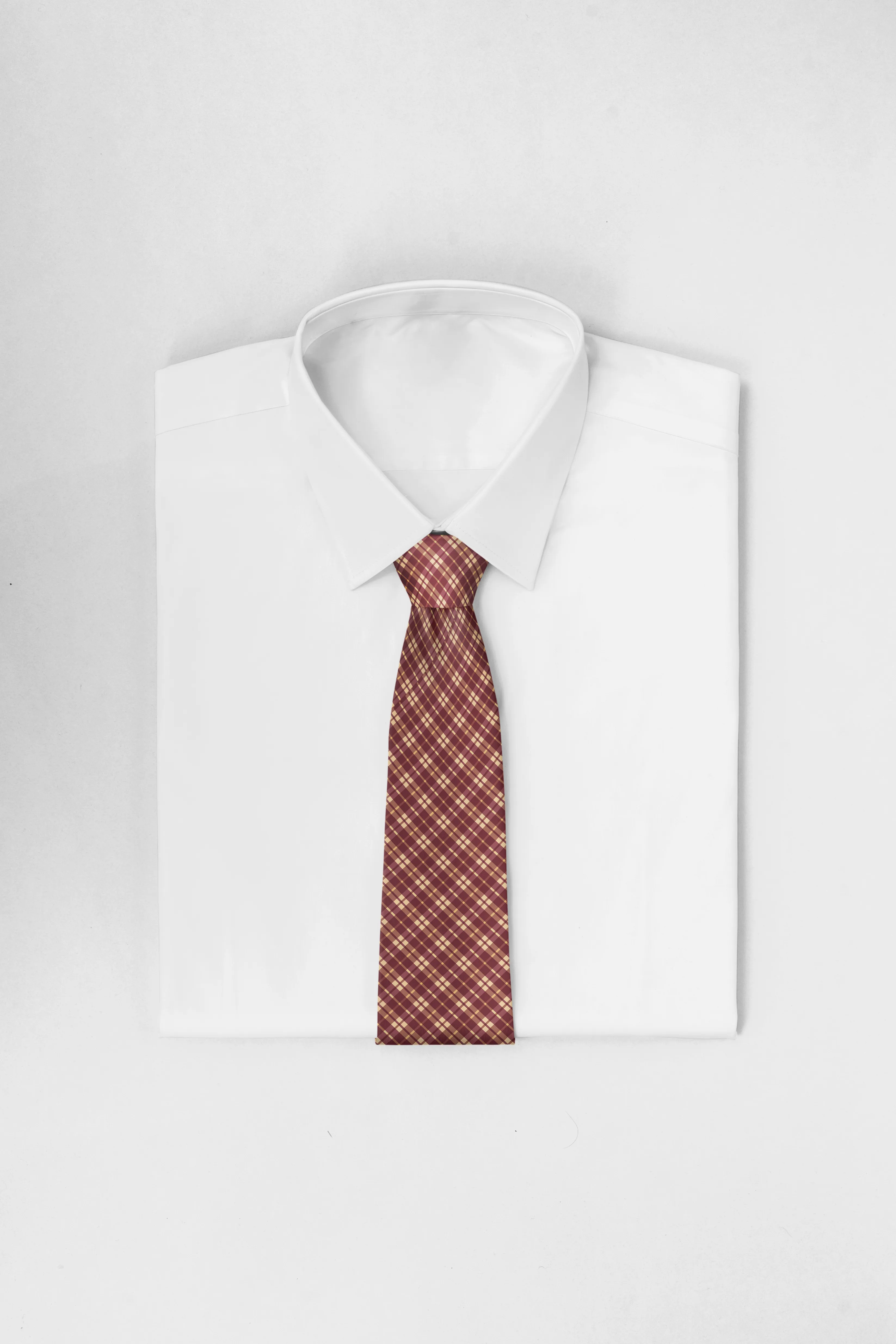 Chokore Brick Red Tartan Plaid Silk Necktie - Plaids Range