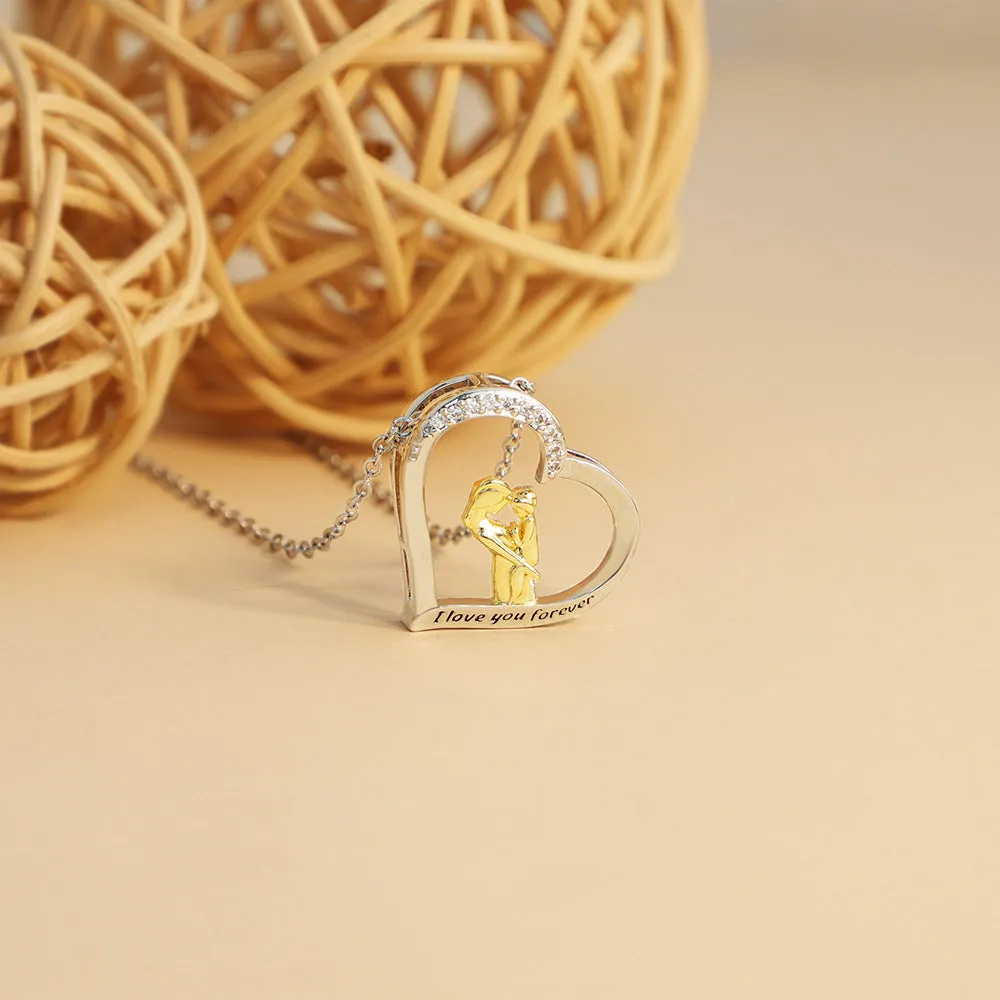 Clavicle Chain Pendant Thanksgiving Day Heart Shaped Stainless Steel Jewelry