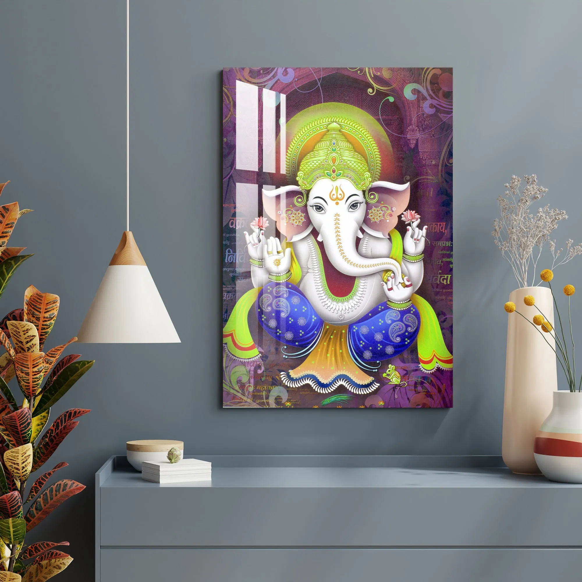 Colorful Lord Ganesh Acrylic Wall Art