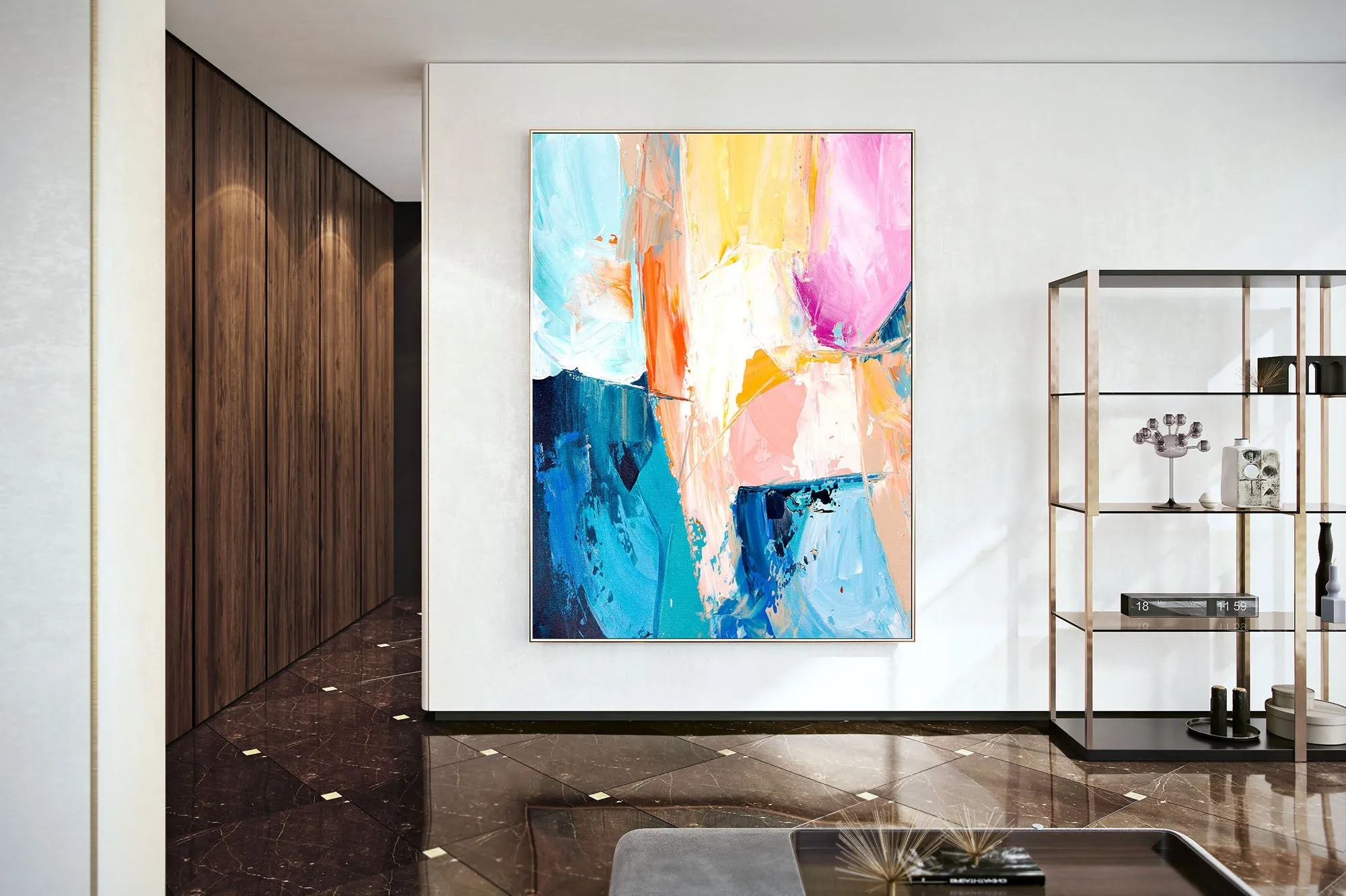 Colorful Wall Art on Canvas Original Abstract Paintings Contemporary Art Fp010