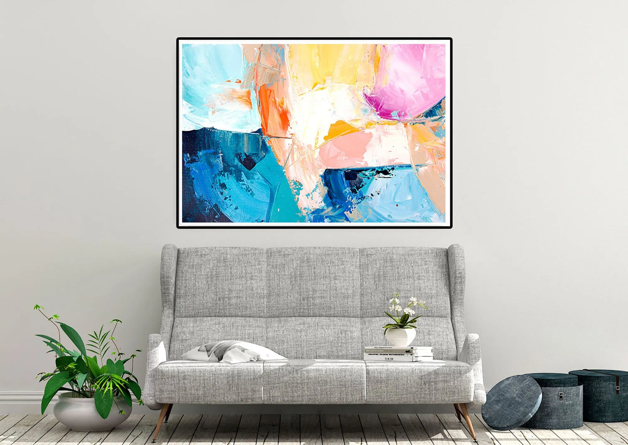 Colorful Wall Art on Canvas Original Abstract Paintings Contemporary Art Fp010